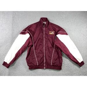 Vintage Varsity Windbreaker Jacket Men M Maroon St Cloud Bulldogs Y2K Gorpcore